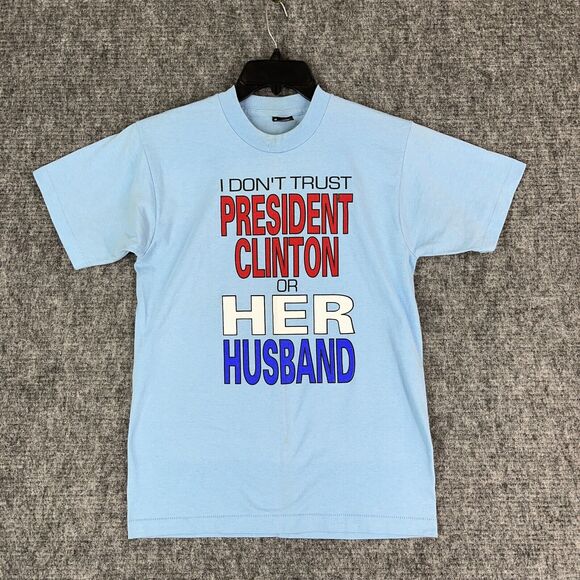 Bill Clinton‎ Shirt Vintage Single Stitch 1990s Best USA Political Hillary Humor - Picture 1 of 11